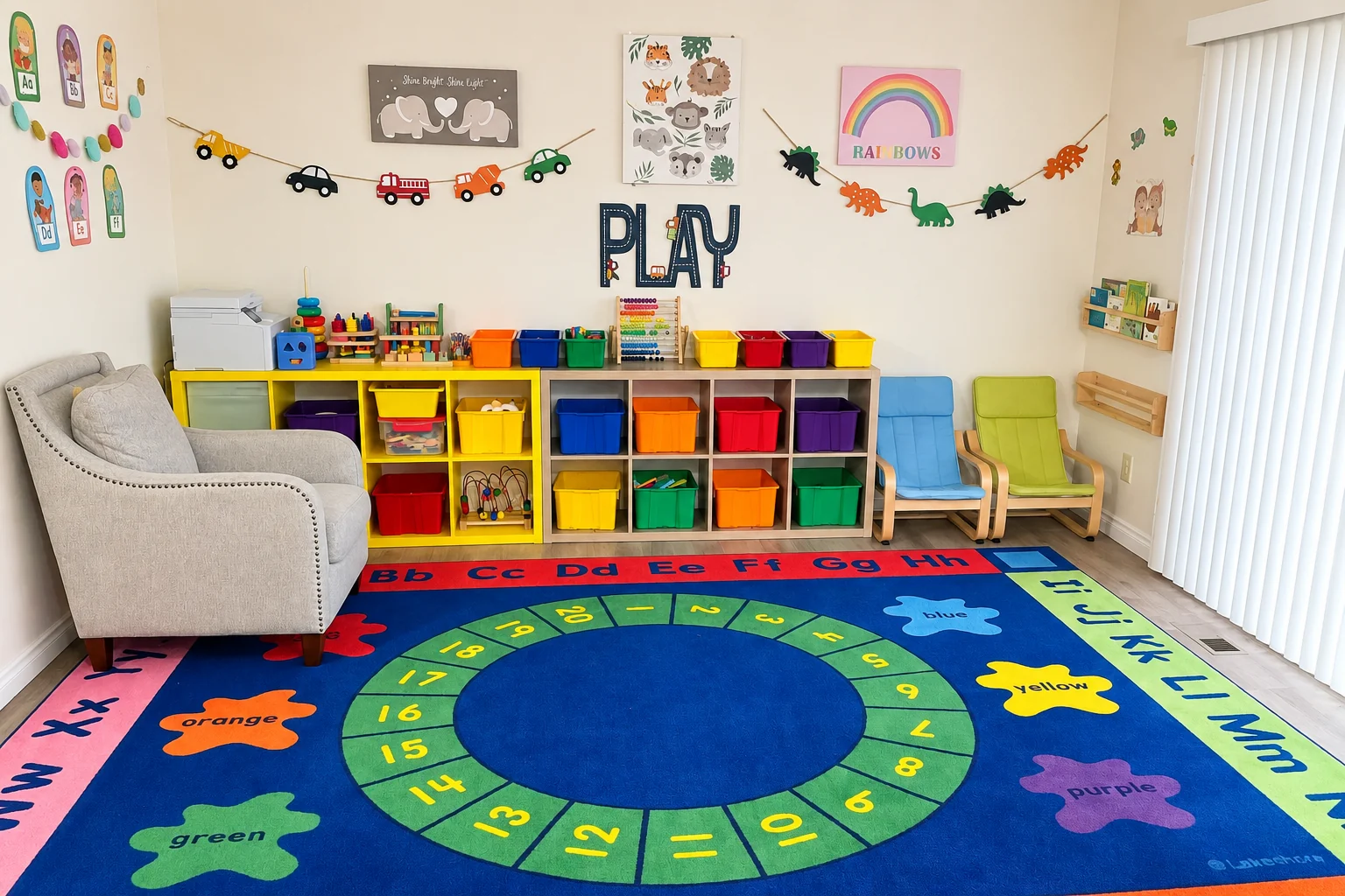 Bright and organized learning space at Rosie’s